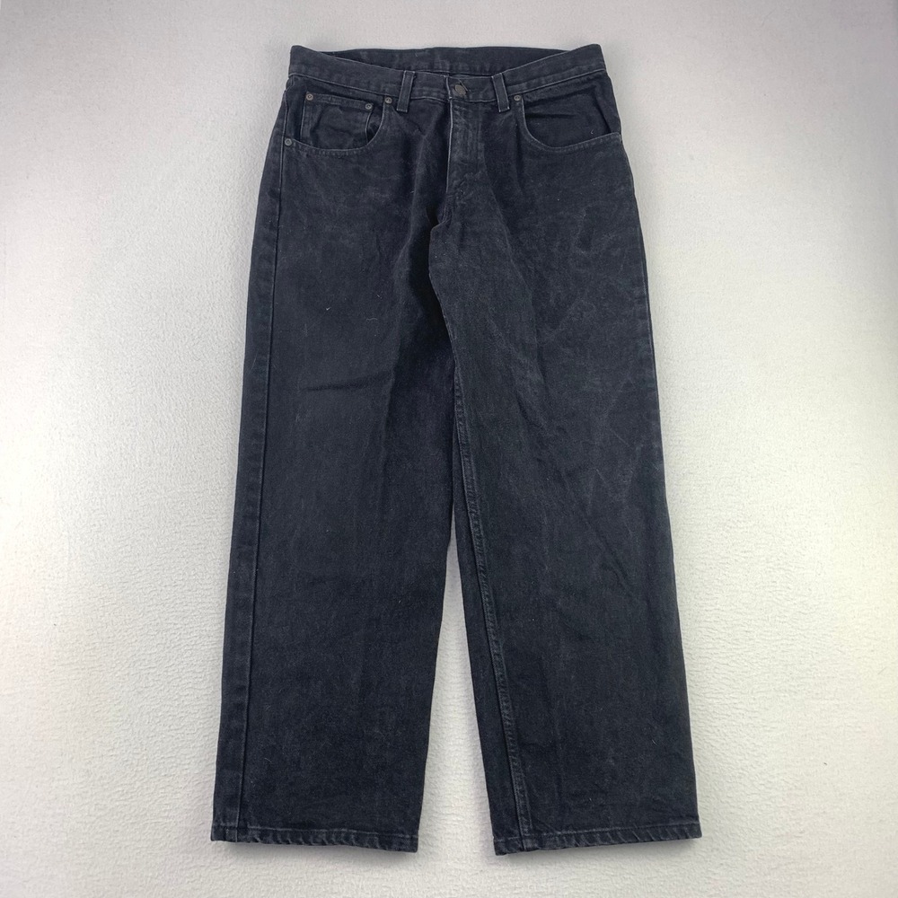 Arizona Relaxed Jeans Mens 34x29 Black Denim Straight Leg Cotton 90s